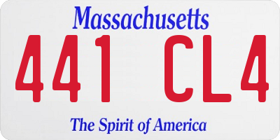 MA license plate 441CL4