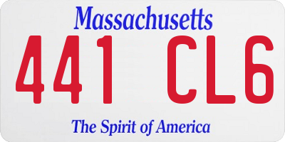 MA license plate 441CL6