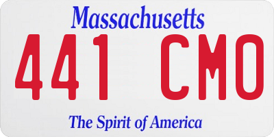 MA license plate 441CM0