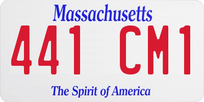 MA license plate 441CM1