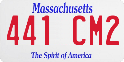 MA license plate 441CM2
