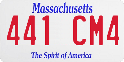 MA license plate 441CM4