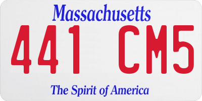 MA license plate 441CM5
