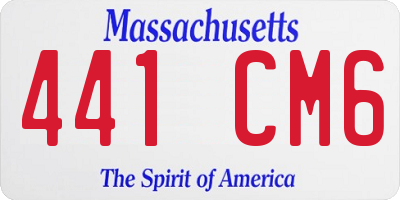 MA license plate 441CM6