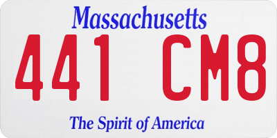 MA license plate 441CM8