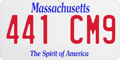 MA license plate 441CM9