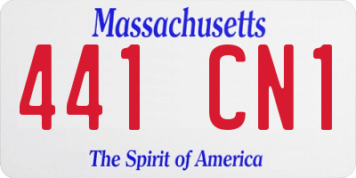 MA license plate 441CN1