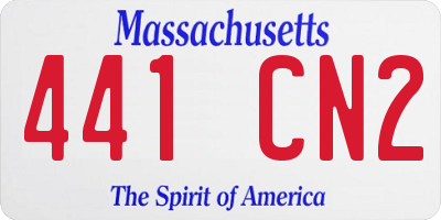 MA license plate 441CN2