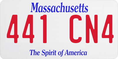 MA license plate 441CN4