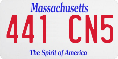 MA license plate 441CN5