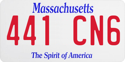 MA license plate 441CN6