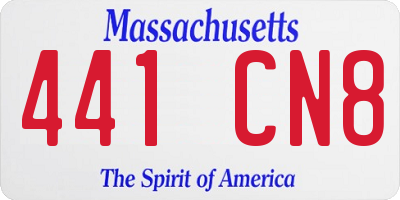 MA license plate 441CN8