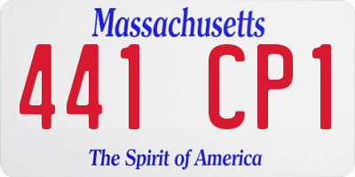 MA license plate 441CP1