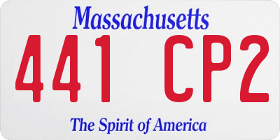 MA license plate 441CP2