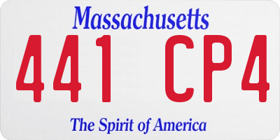 MA license plate 441CP4