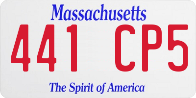 MA license plate 441CP5