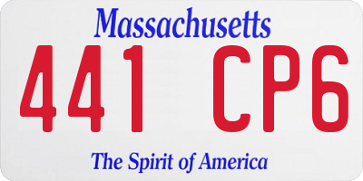MA license plate 441CP6