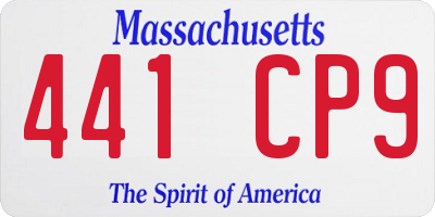 MA license plate 441CP9