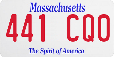 MA license plate 441CQ0