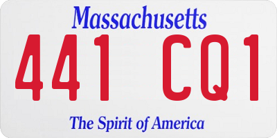 MA license plate 441CQ1
