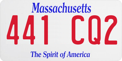 MA license plate 441CQ2