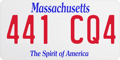 MA license plate 441CQ4