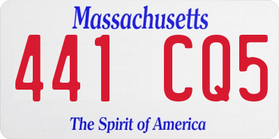 MA license plate 441CQ5