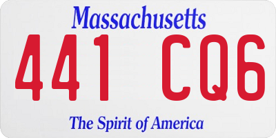 MA license plate 441CQ6