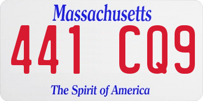 MA license plate 441CQ9