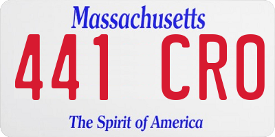 MA license plate 441CR0