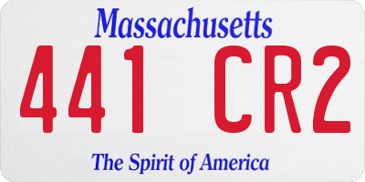 MA license plate 441CR2