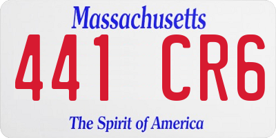 MA license plate 441CR6