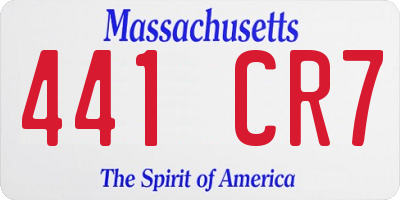 MA license plate 441CR7