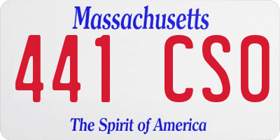 MA license plate 441CS0