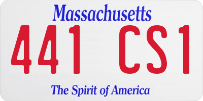 MA license plate 441CS1