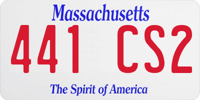 MA license plate 441CS2