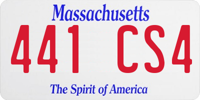 MA license plate 441CS4