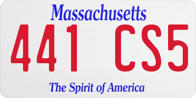 MA license plate 441CS5