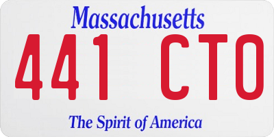 MA license plate 441CT0