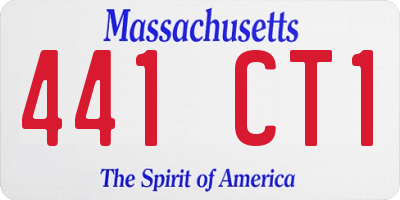 MA license plate 441CT1