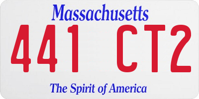 MA license plate 441CT2
