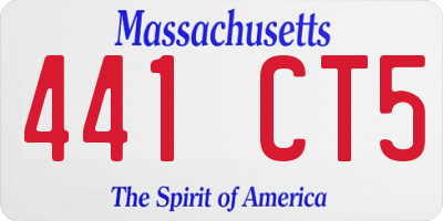 MA license plate 441CT5