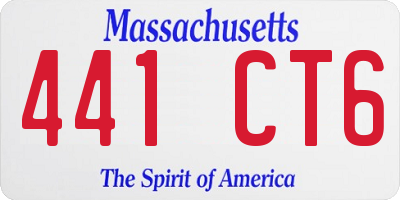 MA license plate 441CT6