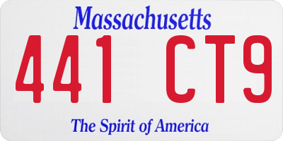 MA license plate 441CT9