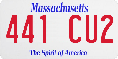 MA license plate 441CU2