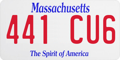 MA license plate 441CU6