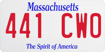 MA license plate 441CW0