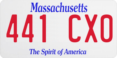 MA license plate 441CX0