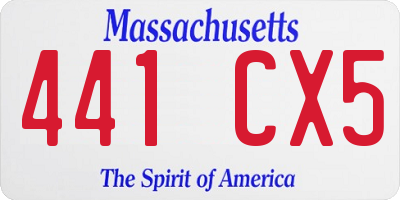 MA license plate 441CX5