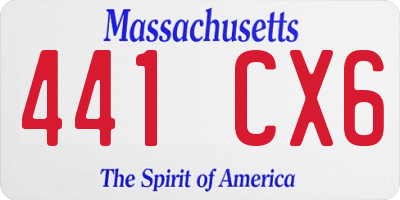 MA license plate 441CX6